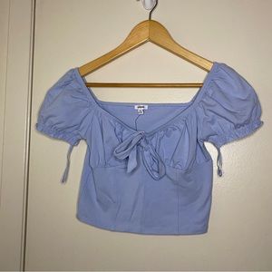 GARAGE NWT Baby Blue Tie Top